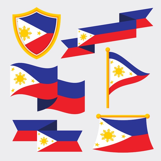 Free vector flat philippines flag set