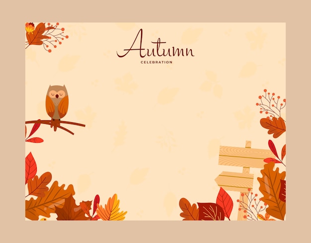 Flat photocall template for autumn celebration