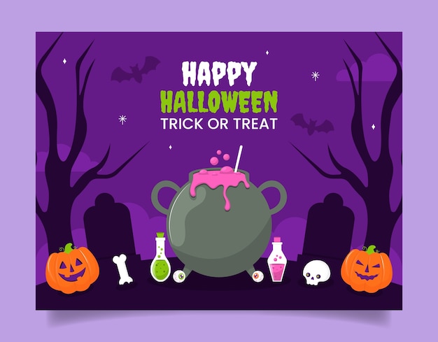 Flat photocall template for halloween celebration