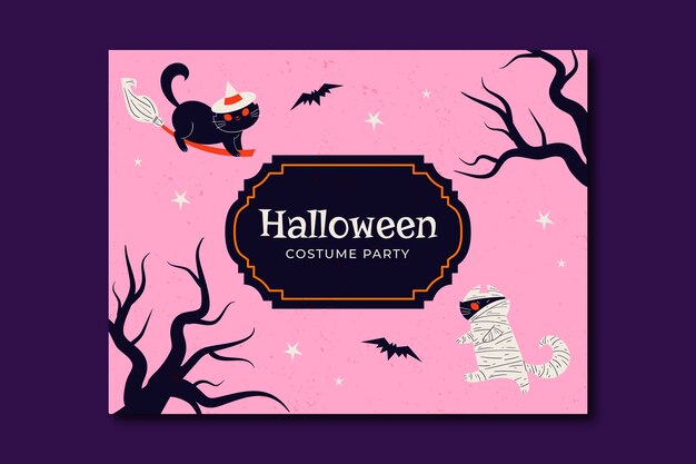 Flat photocall template for halloween season