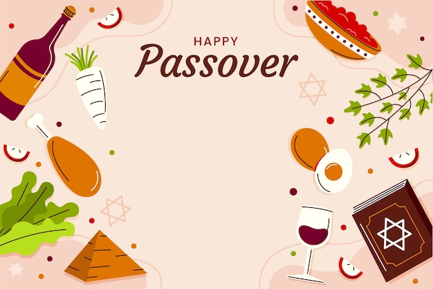 Flat photocall template for jewish passover celebration