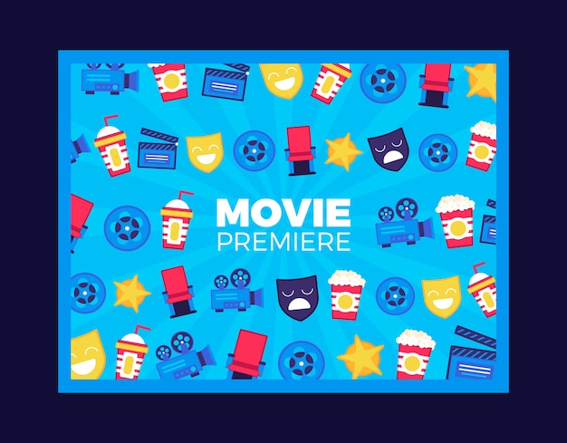 Free Vector flat photocall template for movie premiere event