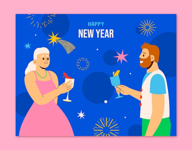 Free Vector flat photocall template for new year 2024 celebration