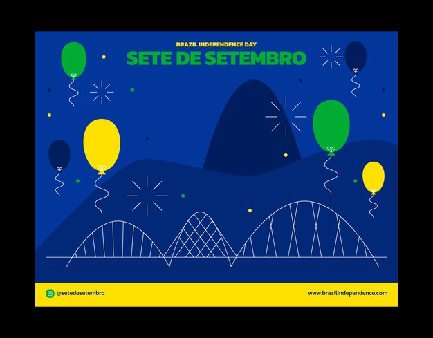 Flat photocall template for sete de setembro celebration