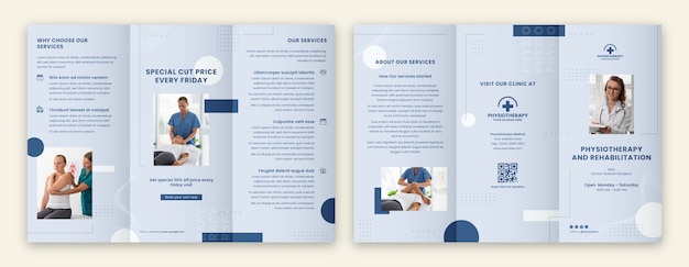 Flat physiotherapist brochure template