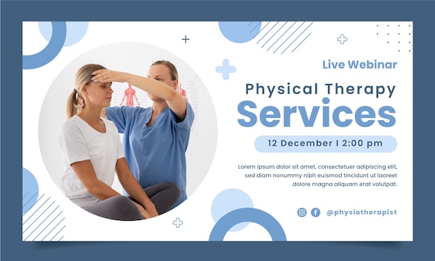 Flat physiotherapist webinar template