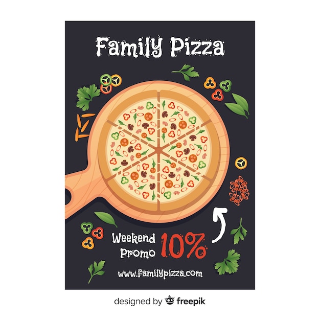 Free Vector flat pizza flyer template