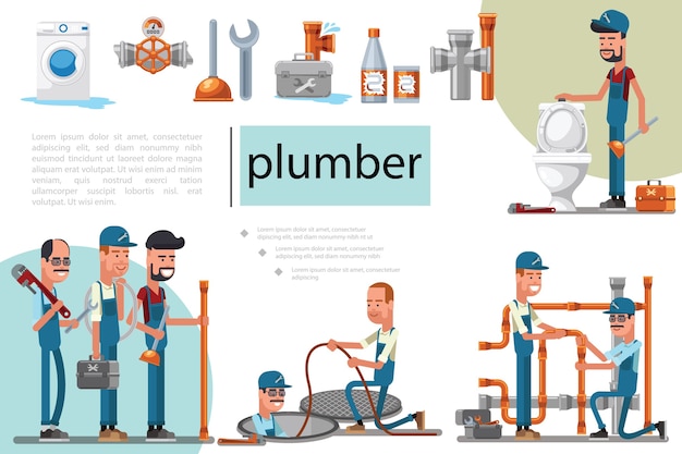 Flat plumbing service composition 