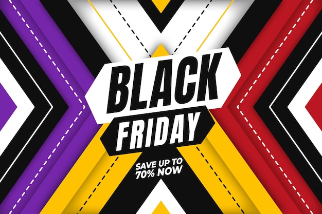 Flat polygonal black friday background