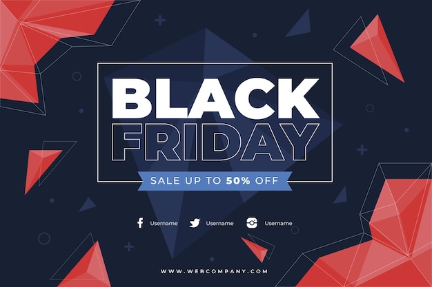 Flat polygonal black friday background