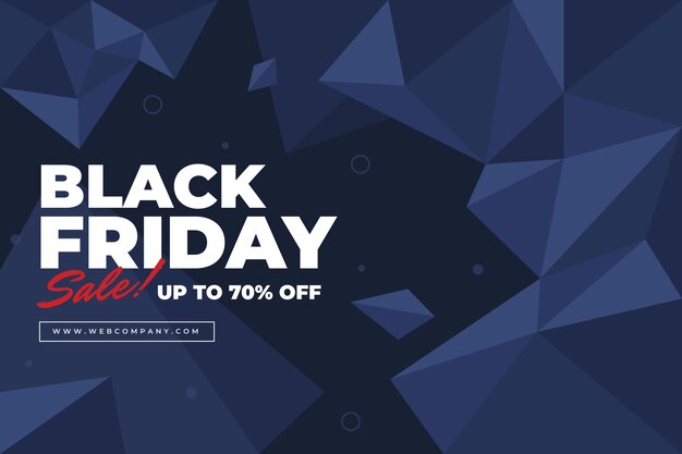 Flat polygonal black friday background