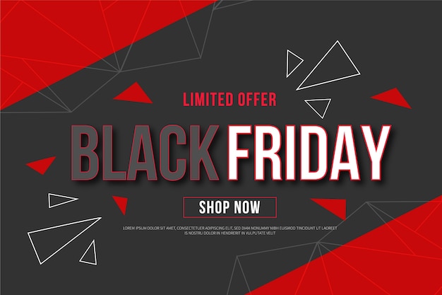 Free vector flat polygonal black friday background