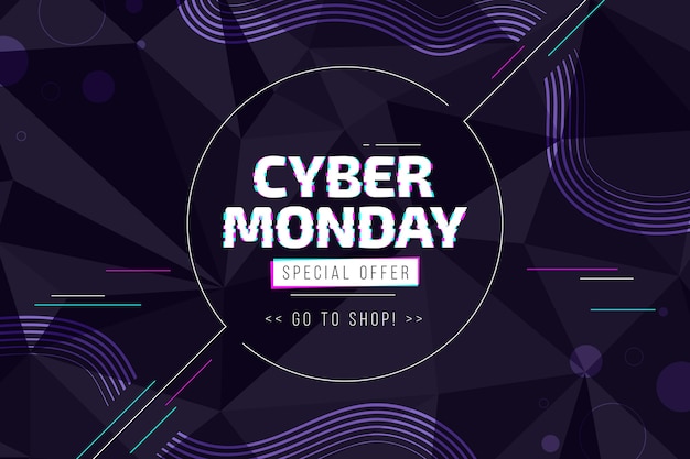 Free vector flat polygonal cyber monday background