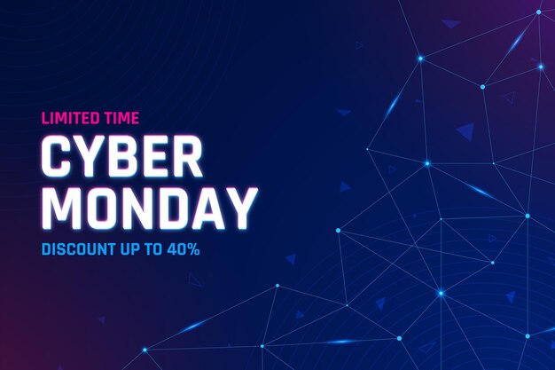 Flat polygonal cyber monday background