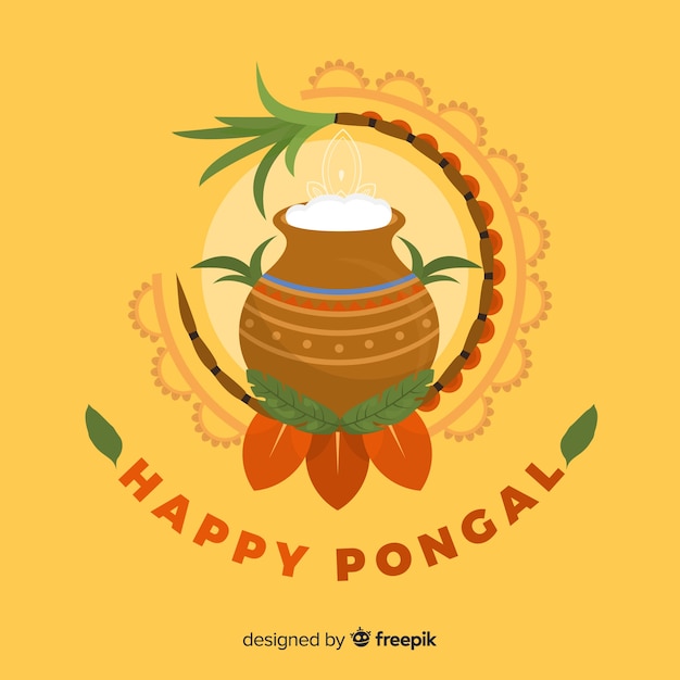 Free Vector flat pongal background