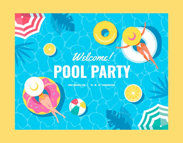 Flat pool party photocall template