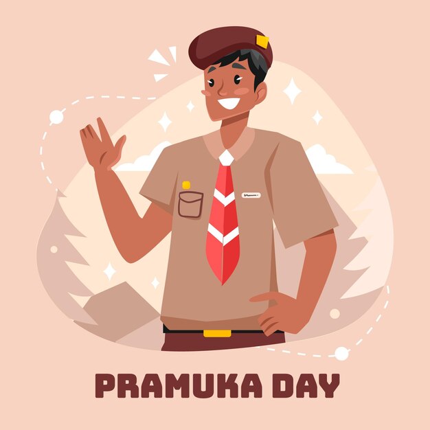 Flat pramuka day illustration