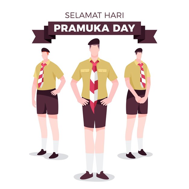 Free Vector flat pramuka day illustration