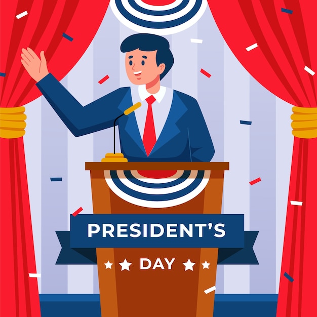 Free vector flat presidents day background