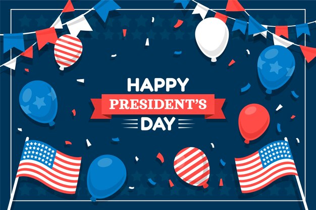 Flat presidents day background