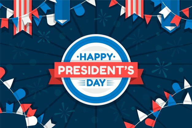 Flat presidents day background