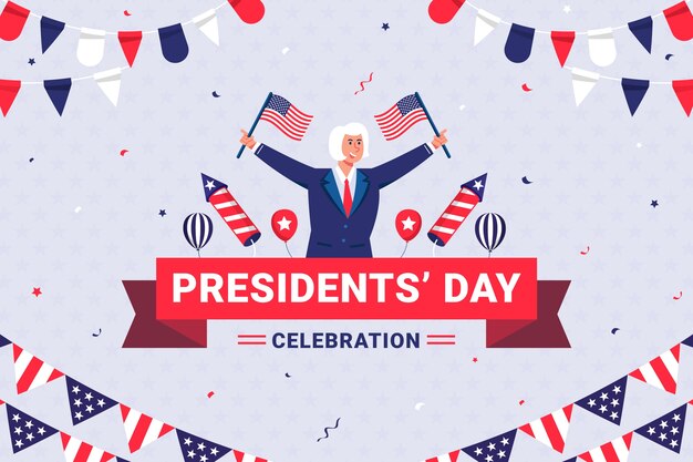 Flat presidents day background