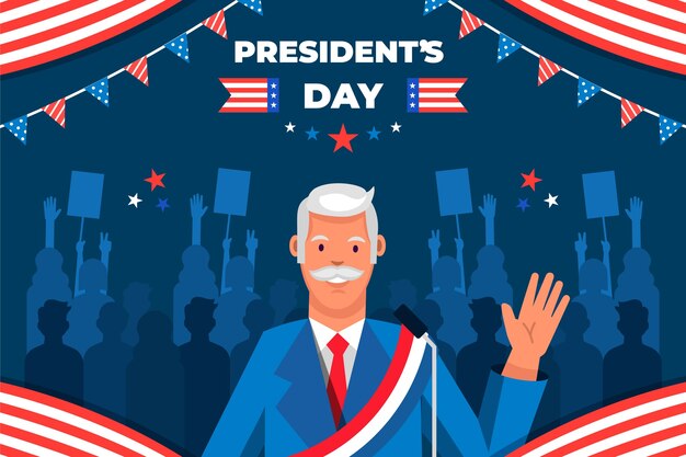 Flat presidents day background