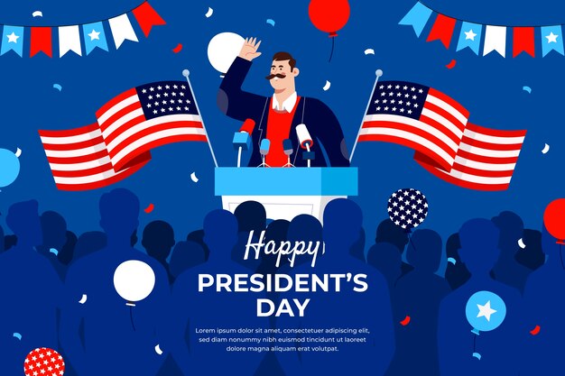 Flat presidents day background