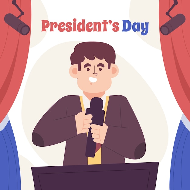 Flat presidents day illustration