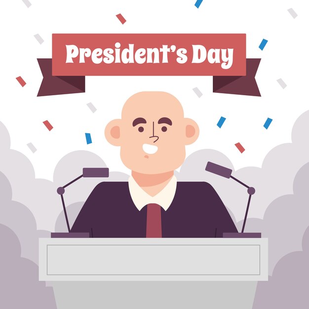 Flat presidents day illustration