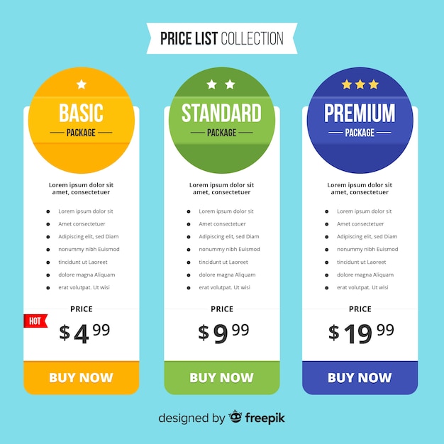 Flat price list collection