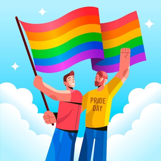 Flat pride day flag illustration