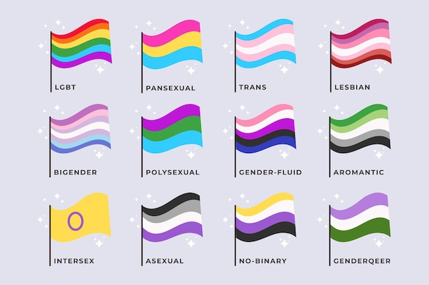 Free Vector flat pride flag collection