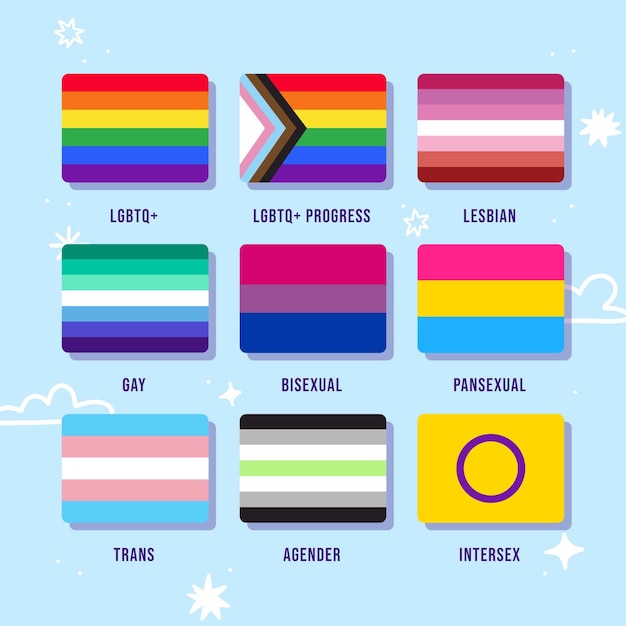 Free Vector flat pride flag collection