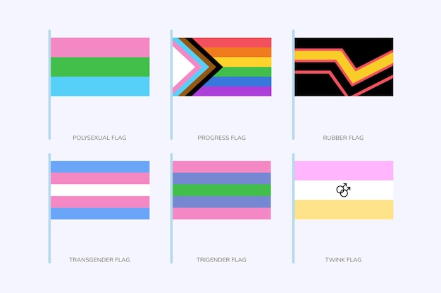 Free Vector flat pride month flags collection