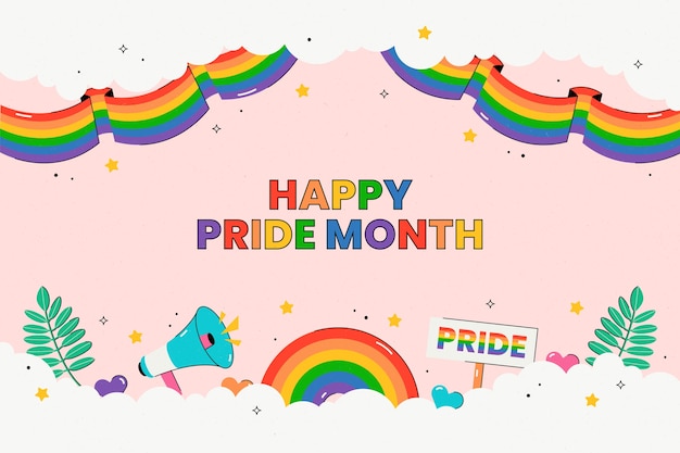 Flat pride month lgbt background