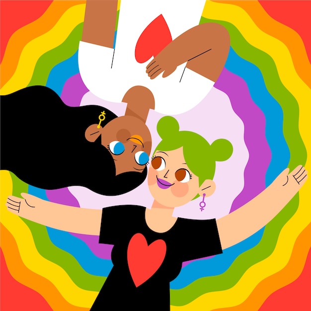 Flat pride month lgbt illustration