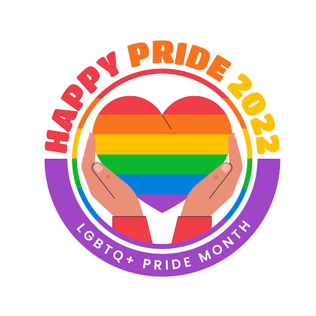 Flat pride month lgbt logo template