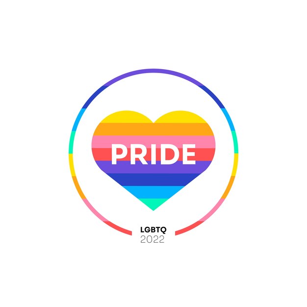 Flat pride month lgbt logo template