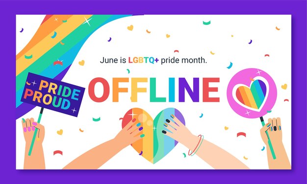 Flat pride month twitch background