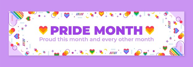 Flat pride month twitch banner