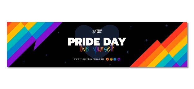 Flat pride month twitch banner