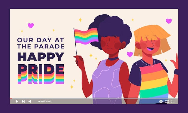 Flat pride month youtube thumbnail