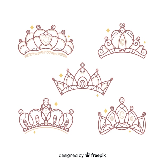 Flat princess tiara collection