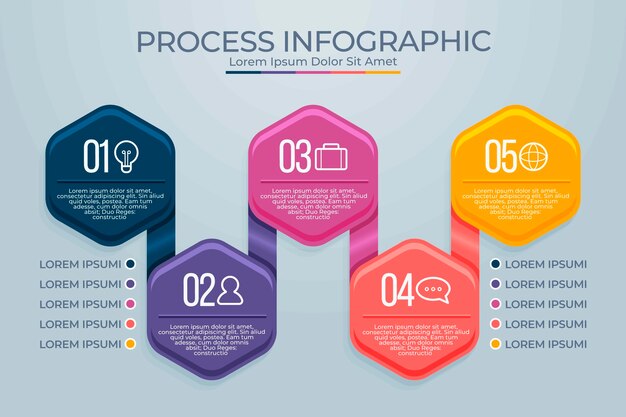 Flat process infographic template