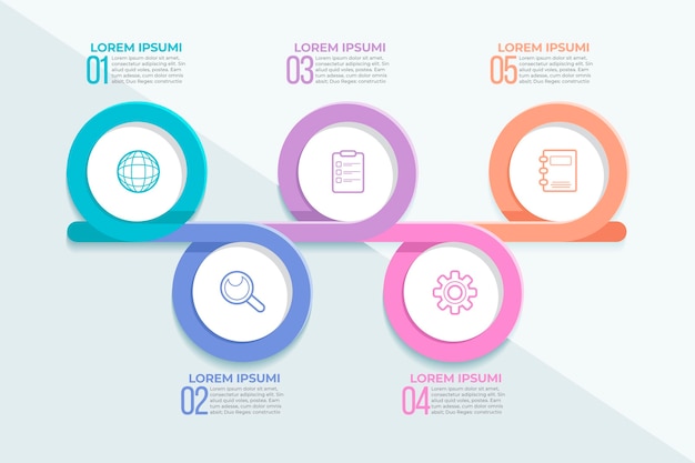 Flat process infographic template