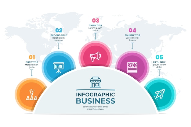 Flat process infographic template