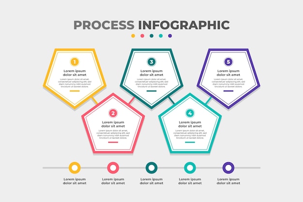 Flat process infographic template