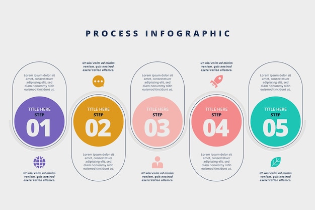 Flat process infographic template