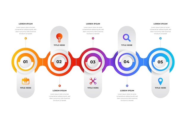 Flat process infographic template